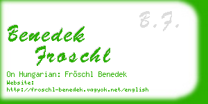 benedek froschl business card